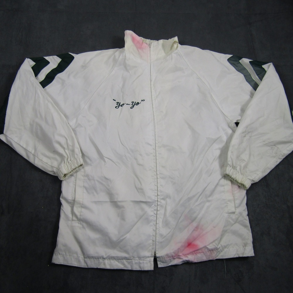 Vintage Windbreaker Jacket Mens L White Anchored In The Lord Religious Jesus